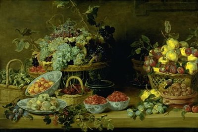 Natura morta con frutta su un tavolo da Frans Snijders