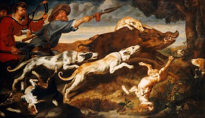 Una caccia al cinghiale da Frans Snyders or Snijders