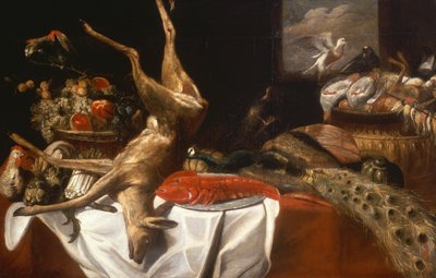 Un cervo morto e uccelli, un