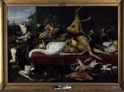 Natura morta di selvaggina, pesce, frutta e verdura da Frans Snyders