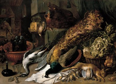 Natura morta con refrigeratore per vino da Frans Snyders