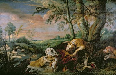Caccia al cinghiale da Frans Snyders or Snijders