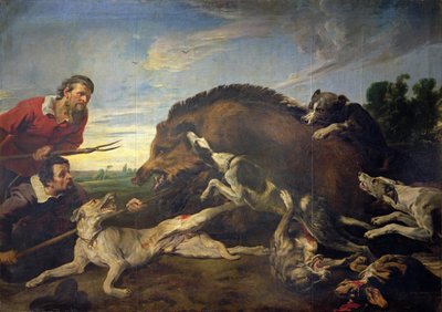 La caccia al cinghiale, c.1640 da Frans Snyders or Snijders