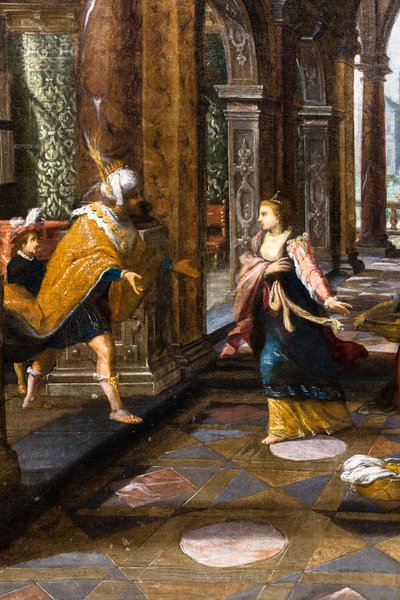 Salomone accoglie la Regina di Saba nel suo palazzo da Frans & Vries Paul V. de (1567 1630) Francken