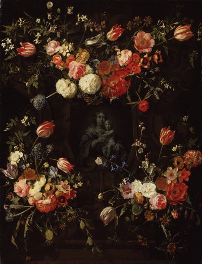 Madonna circondata da fiori, 1662 da Frans Ykens