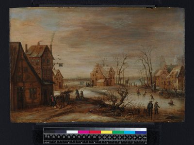 Un villaggio in inverno da Frans de Momper