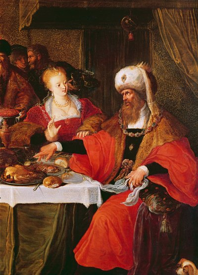 Erode ed Erodiade al banchetto di Erode (dettaglio) da Frans the Elder Francken