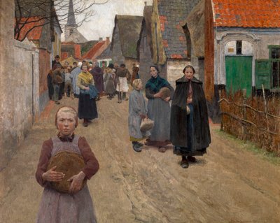 La Distribuzione del Pane nel Villaggio da Frans Van Leemputten