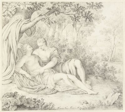 Coppia innamorata sotto un albero da Frans van Mieris (II)