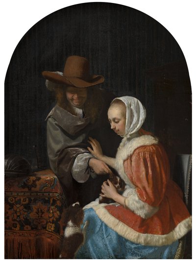 Uomo e donna con due cani, noto come "Stuzzicare l