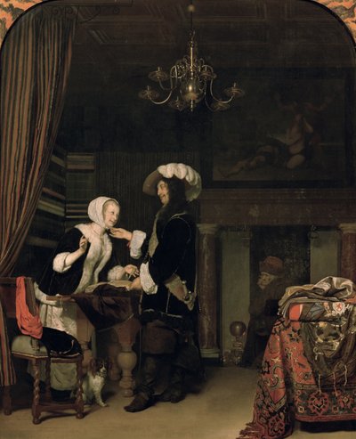 Cavalier in negozio da Frans van Mieris the Elder