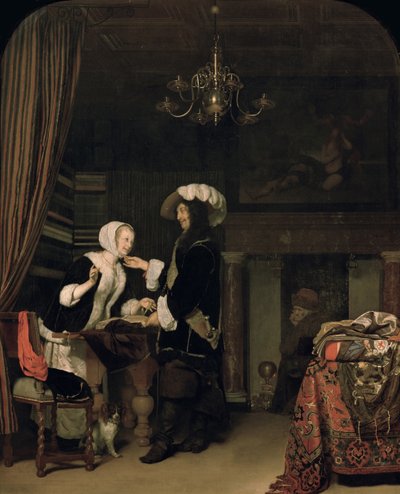 Cavaliere nel negozio, 1660 da Frans van Mieris the Elder