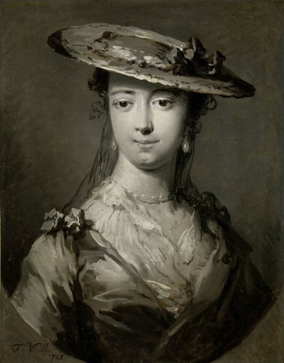 Testa di una giovane donna da Frans van der Mijn (signed by artist)