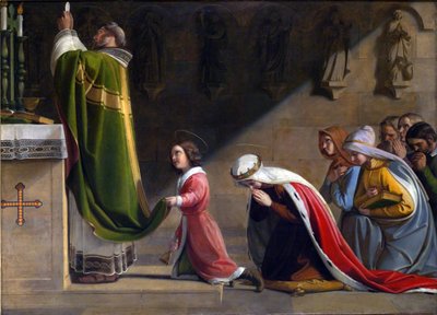Santa Ludmila e San Venceslao durante la messa da Frantisek Tkadlik