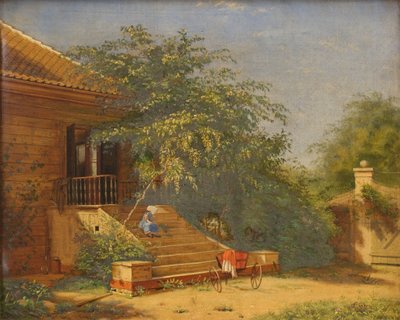 I gradini del giardino che conducono allo studio del pittore Christen Købke a Blegdammen, Copenaghen da Frants Bøe