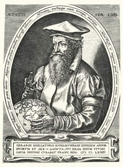 Gerardus Mercator, cartografo, geografo e cosmografo fiammingo da Franz (after) Hogenberg