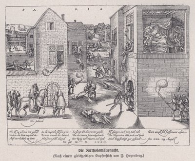 Il massacro della notte di San Bartolomeo, Parigi, Francia da Franz (after) Hogenberg