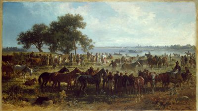 Traghetto sulla riva del Theiss da Franz Adam