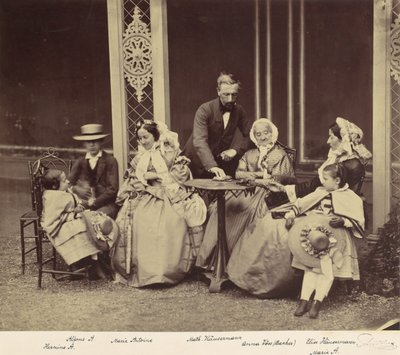Ritratto di Gruppo di Cinque Adulti e Due Bambini in un Giardino da Franz Antoine