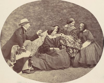 [Mathias Höusermann, Marie Antoine, Elise Höusermann e Pepe Wöss], 1850-60 da Franz Antoine