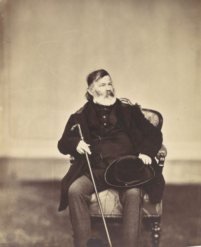 Uomo seduto con bastone e cappello, 1850-60 da Franz Antoine