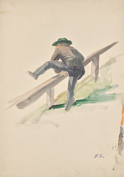 Uomo che scavalca una ringhiera da Franz Barwig d. Ä.