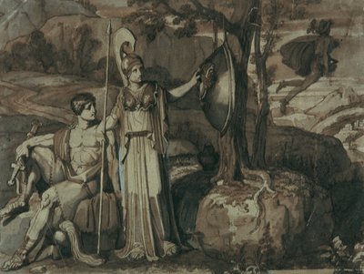Scena dal mito di Perseo: Atena con lo scudo di Gorgone da Franz Caucig