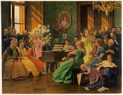 Bedrich Smetana in cerchia di amici nel 1865, 1923 da Franz Dvorak