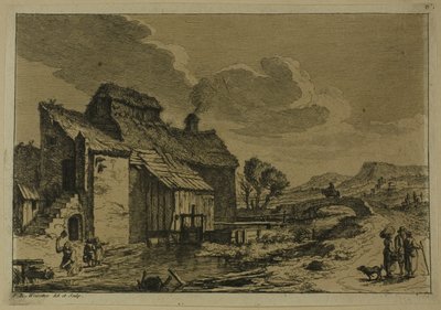 Il mulino in riva al torrente da Franz Edmund Weirotter