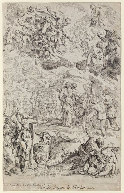 Mosè colpisce la roccia da Franz Ertinger