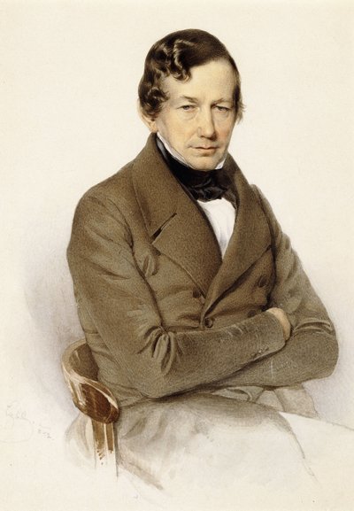 Ritratto di Anton Diabelli, seduto a mezzo busto, 1842 da Franz Eybl
