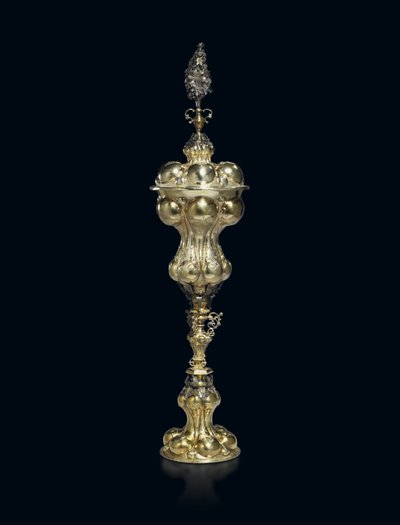 Coppa e coperchio parzialmente dorati, 1609-29 da Franz Fischer