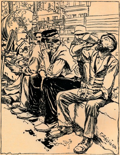 Operai a cena, c1900 da Franz Gailliard