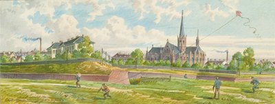 Tra la Westbahn e la linea Mariahilfer (vista sul muro di confine) da Franz Gerasch