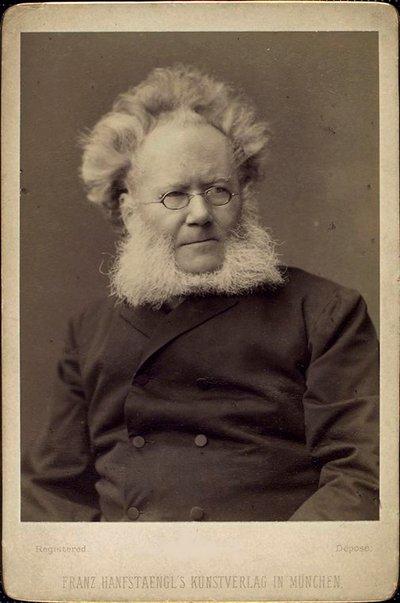 Henrik Ibsen, drammaturgo e poeta norvegese, fine XIX o inizio XX secolo da Franz Hanfstaengl