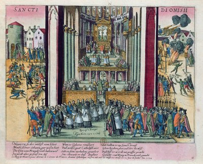 Abiura di Enrico IV e conversione al cattolicesimo a St. Denis il 15 luglio 1593 da Franz Hogenberg