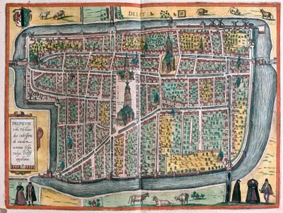 Delft, Paesi Bassi (incisione) da Franz Hogenberg