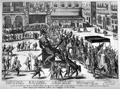 Ingresso di Hercule Francois di Francia, duca di Alençon (1554-84) ad Anversa, 19 febbraio 1582 da Franz Hogenberg