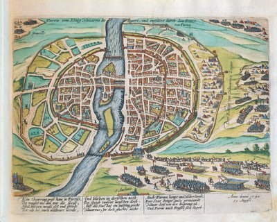 Re Enrico di Navarra assedia Parigi, agosto 1590 da Franz Hogenberg