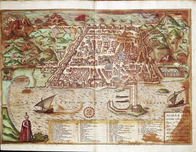 Mappa di Algeri - Algeria (incisione) da Franz Hogenberg