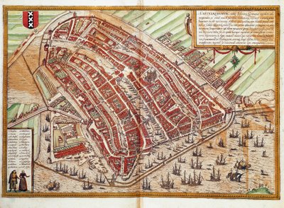 Mappa di Amsterdam (incisione) da Franz Hogenberg