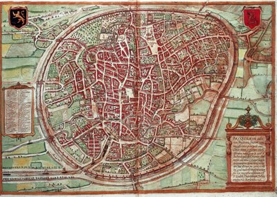 Mappa di Bruxelles - Belgio (incisione) da Franz Hogenberg