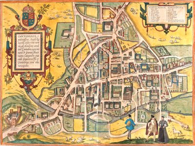 Mappa di Cambridge, Inghilterra da Franz Hogenberg