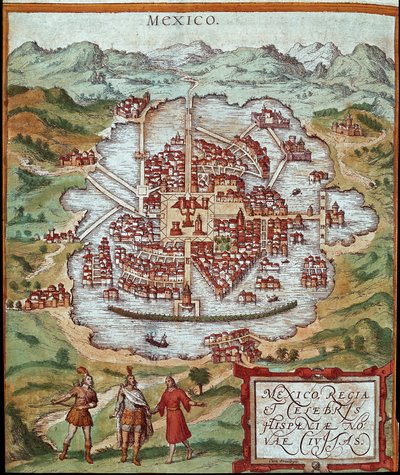 Mappa del Messico (incisione) da Franz Hogenberg