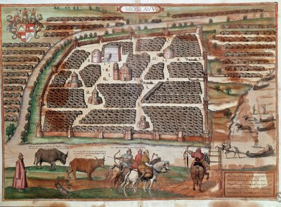 Mappa di Mosca (incisione) da Franz Hogenberg