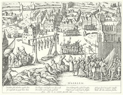 Esecuzioni di Massa Eseguite dagli Spagnoli a Haarlem, Paesi Bassi, 1573 da Franz Hogenberg