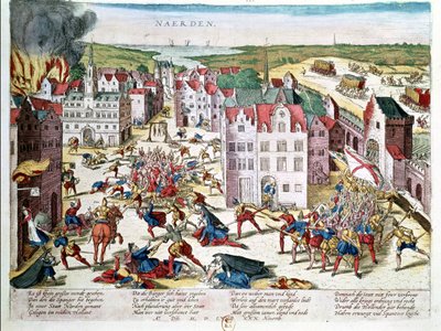 Massacro nelle Fiandre durante il governo di Fernando Alvarez de Toledo (1508-82) Duca d