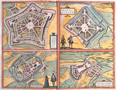 Philippeville, Mariembourg, Chimay e Walcourt, Belgio (incisione) da Franz Hogenberg