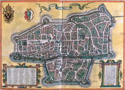 Piano di Augusta, Germania da Franz Hogenberg