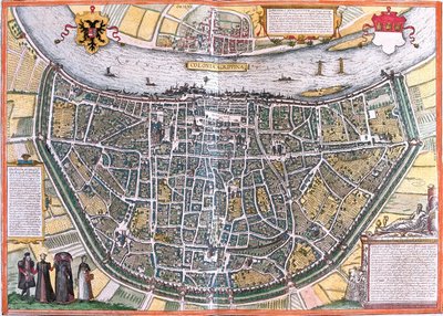 Piano di Colonia (Colonia Agrippa), Germania da Franz Hogenberg